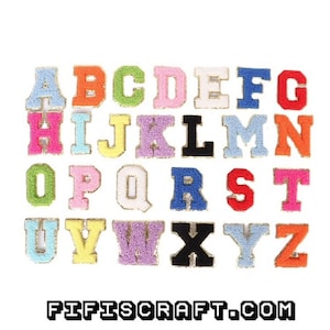 Parche con letras de chenilla para planchar de la A a la Z - 10 opciones de color Letra universitaria para bordado DIY de bolsa, 5 cm/2 pulgadas, envío rápido desde EE. UU.