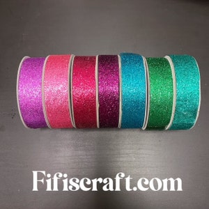 25 Yards/ A roll Nylon Metallic Glitter Ribbon 7/8-inch, 8 colors, immediate shipping from USA, for hair bow, party, wedding, scrap booking, image 4