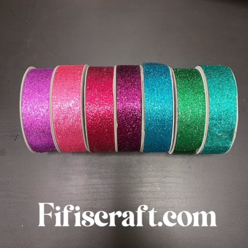 25 Yards/ A roll Nylon Metallic Glitter Ribbon 7/8-inch, 8 colors, immediate shipping from USA, for hair bow, party, wedding, scrap booking, image 4