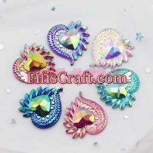 2-50 Pieces Feather Heart, Crown Shape Flatback Resin, quick shipping from USA