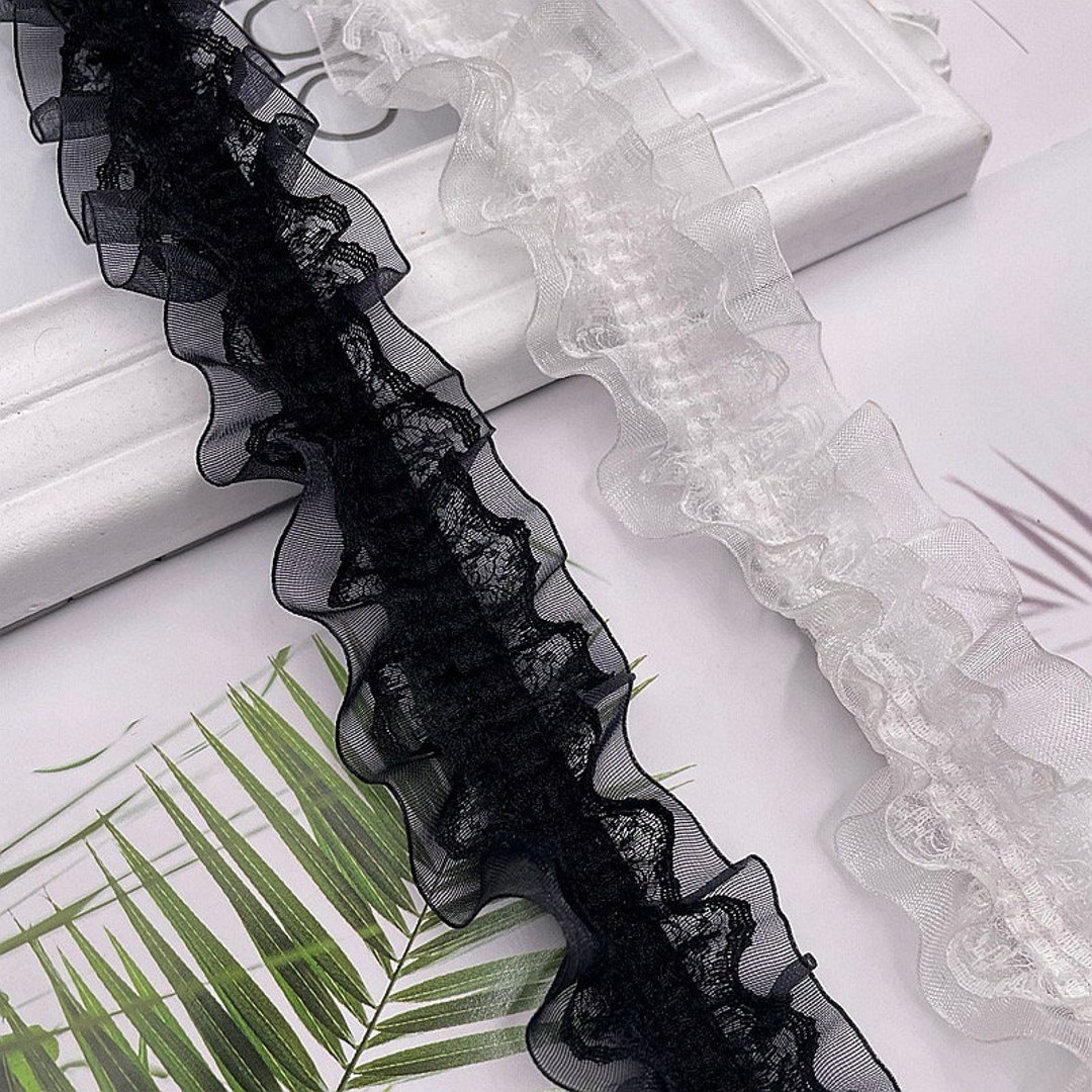Pvc Ruffle Lace Elastic Ruffle Lace Trim by Yards, 1.5 Inches Wide - Etsy