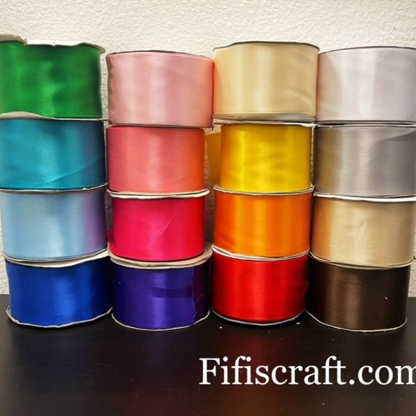 1.5 Inches Wide Single satin Ribbon, 16 colors available, immediate shipping from USA, for hair bow, party ribbon, wedding, scrap booking,