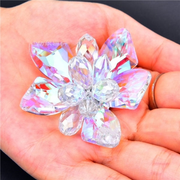 3D crystal flower snowflake Rhinestone Appliques, Dimension 3.5 X3.5 inches wide