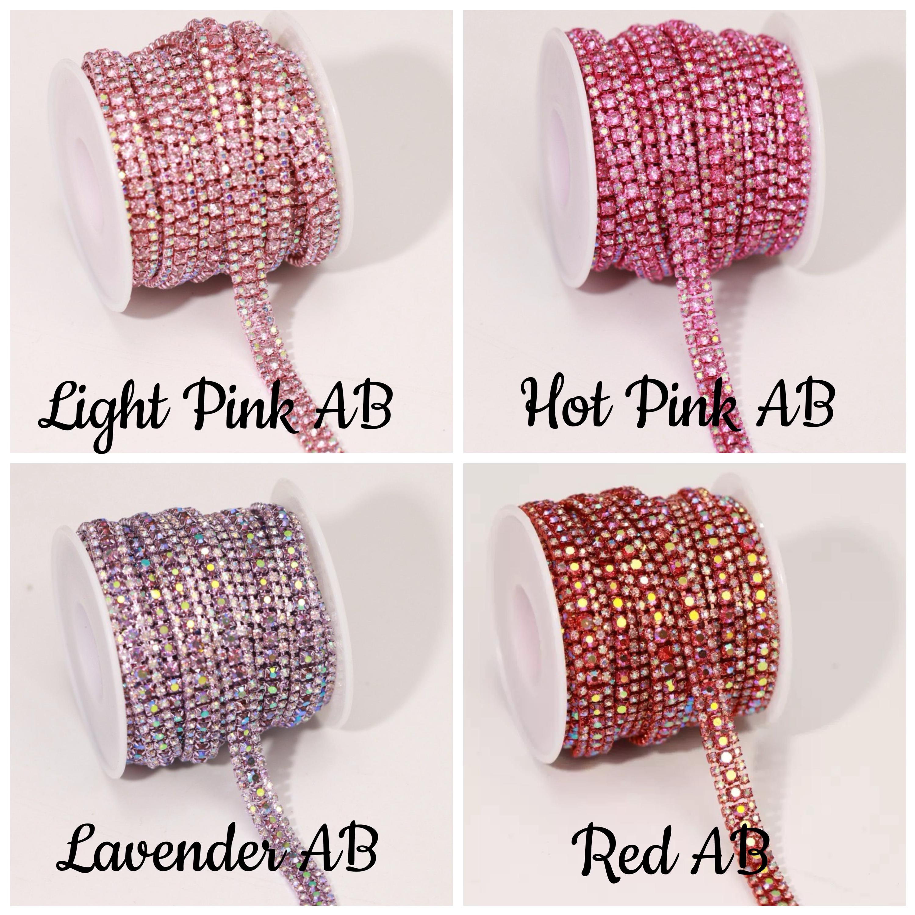 4mm Wide Multi-colored Rhinestone String, 3mm High Quality Glass ...