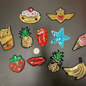 Opstrijkbare DIY-patches met pailletten, onmiddellijk verzonden vanuit de VS, perfect voor outfit, mobiele telefoon, feestdecoratie voor notebooks
