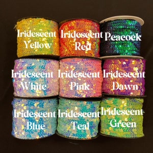 4mm Matt and Iridescent Sequin String by Yard, Rope Fringe Cord 6mm ...
