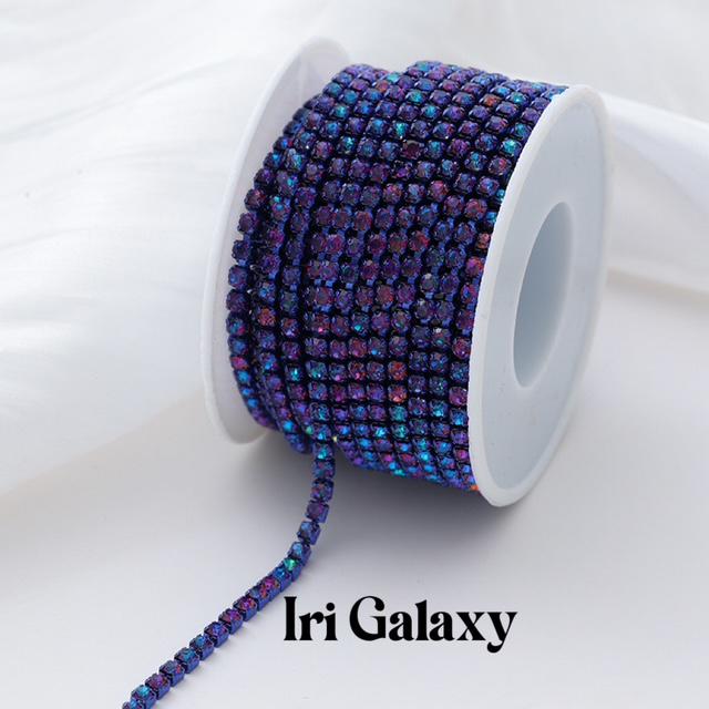 7 Colors of SS12 Iridescent Rhinestone String, 3mm High Quality Glass ...