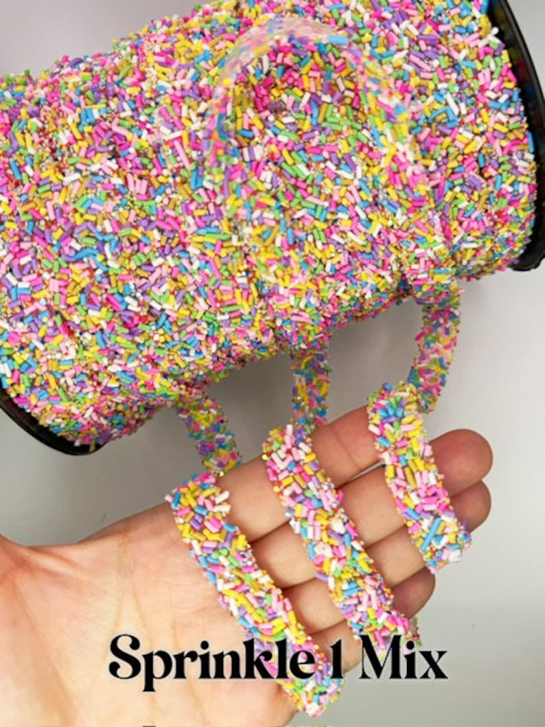 Sprinkle Ribon 1 Cm Wide Mixed Sprinkle and Bow Trim by Yards, Made of Soft Clay on ...