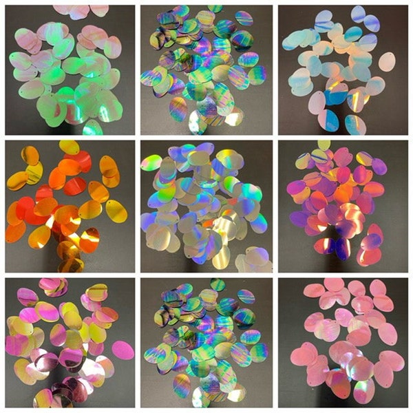 Große ovale Pailletten, 28 x 39 mm, 20 Stück plus sofortiger Versand aus den USA, Outfit, Accessoires, DIY, Handy Projekt