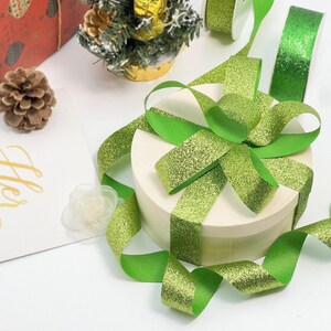 25 Yards/ A roll Nylon Metallic Glitter Ribbon 7/8-inch, 8 colors, immediate shipping from USA, for hair bow, party, wedding, scrap booking, image 7