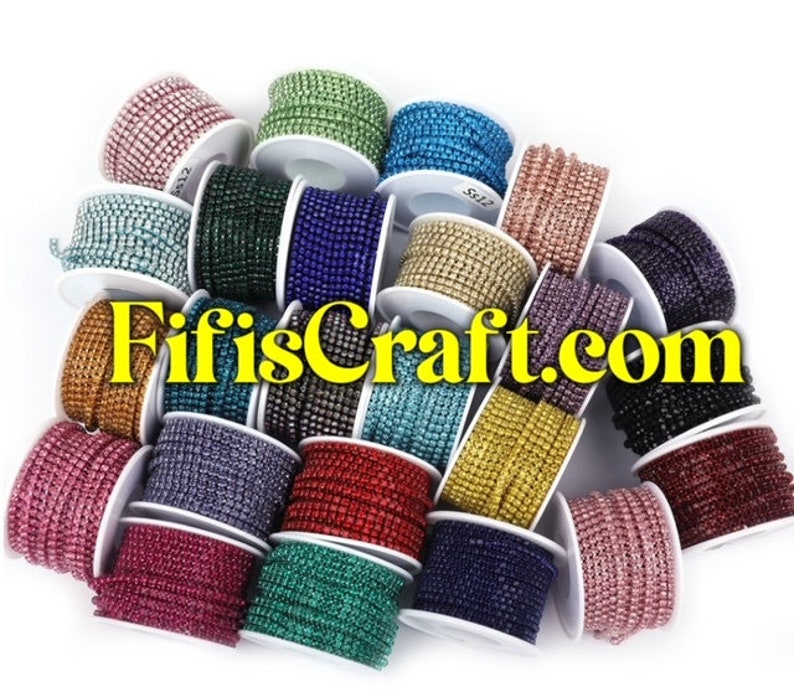 Red Rhinestone String Chain 2024 New 40 Colors of SS16 Rhinestone String, 4mm High Quality Glass ...