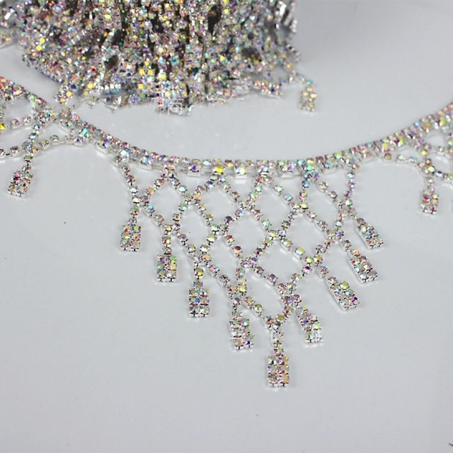 String Rinestones Dangling Rhinestone String Trim by Yards - Etsy
