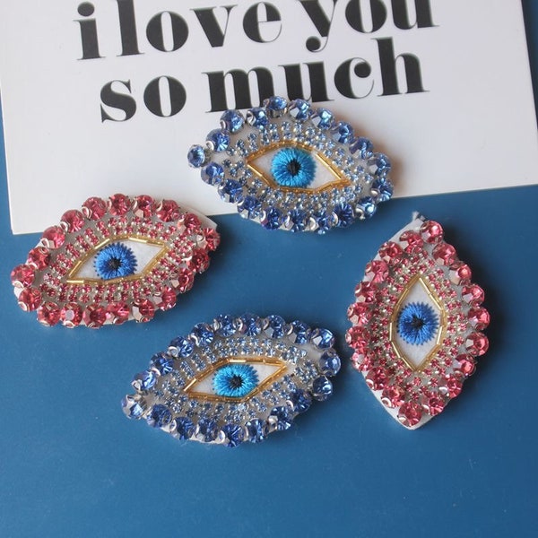 Eye beaded patches, Eyes rhinestone patch, immediate shipping from USA