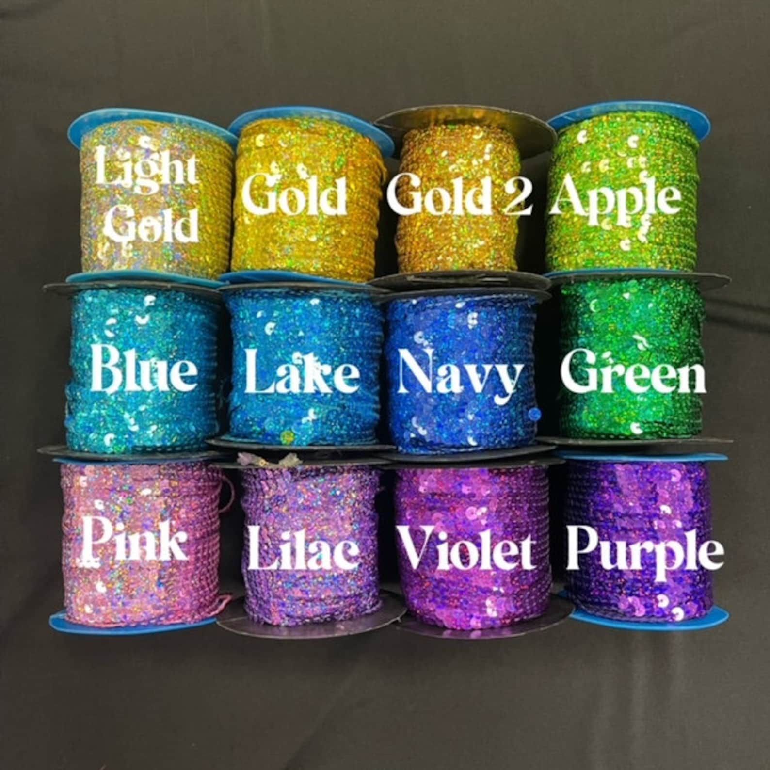 57 Colors of 6mm Laser Flat Sequin String, Glitter Sequin, Transparent ...