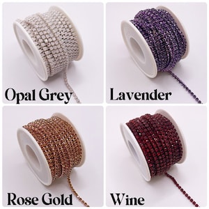 Red Rhinestone String Chain 46 Colors of SS6.5, SS8.5 Colored Rhinestone String, High Quality Glass ...