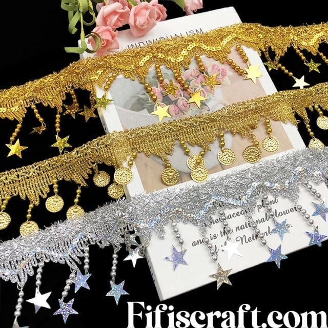 Dangling Star Trim and Coin Trim by Yards Immediate Shipping Etsy