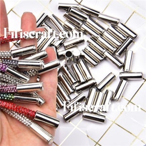 22mm Shoe Lace End Tips Metal Cord Ends Caps Leather Bullets Tube Clasps  Ribbon Stopper Aglets for Shoelace Replacement Hoodie Clothing 12pcs