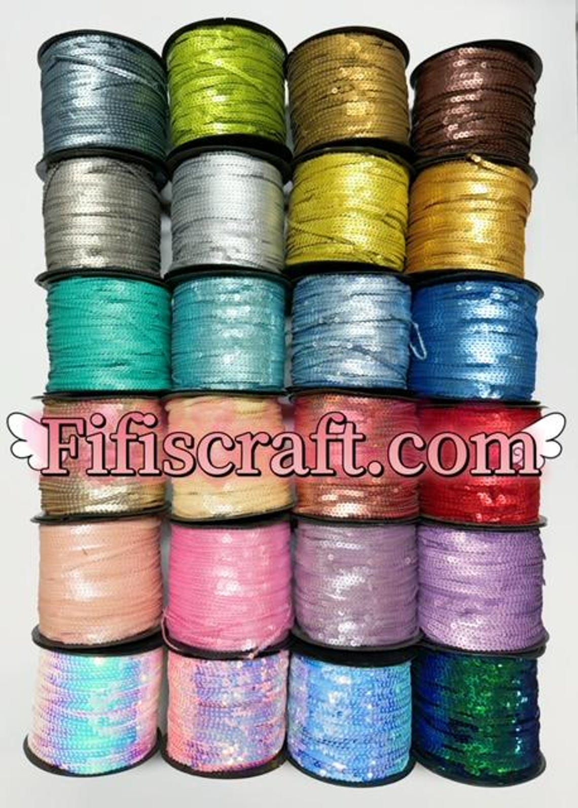 4mm Matt and Iridescent Sequin String by Yard, Rope Fringe Cord 6mm ...