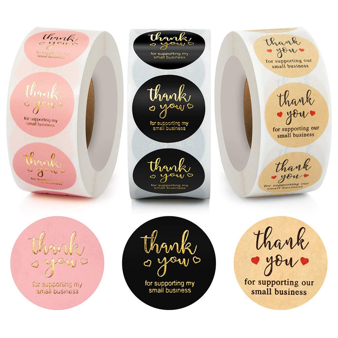 Round Thank You Sticker Craft Stickers Thank You for - Etsy