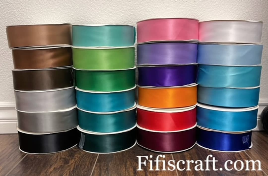 2 Inches Wide Double Face Satin Ribbon, 24 Colors Available, Immediate ...