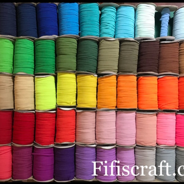 1/4 inches colored braided elastic string, 6mm braided elastic cord, 55 colors available, immediate shipping from USA