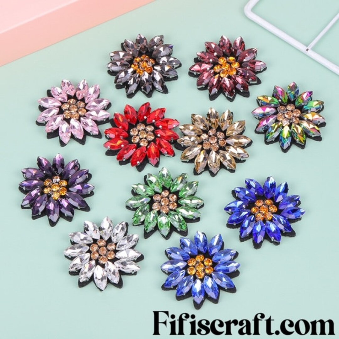 Custom Rhinestone Patches Flower Rhinestone Patches, Immediate Shipping From USA - Etsy