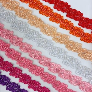 17 kleuren organza geborduurd geschulpt naaikantje pailletten kralen 2,25" breed 1,5 inch breed, onmiddellijke verzending vanuit de VS