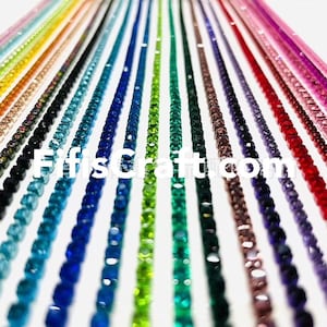 36 colors of SS6.5,  SS8.5 colored rhinestone string, High Quality Glass Crystals Rhinestone Chain with, 1 yard plus, quick shipping om USA