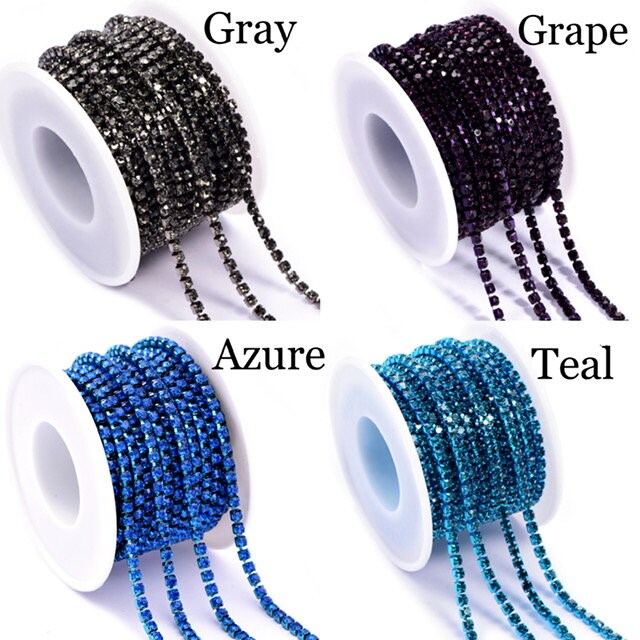 Red Rhinestone String Chain 2024 New 40 Colors of SS16 Rhinestone String, 4mm High Quality Glass ...
