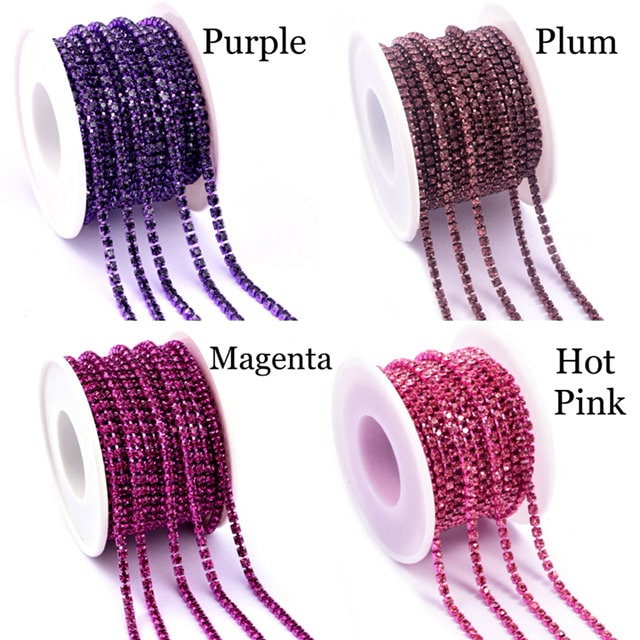 Red Rhinestone String Chain 2024 New 40 Colors of SS16 Rhinestone String, 4mm High Quality Glass ...