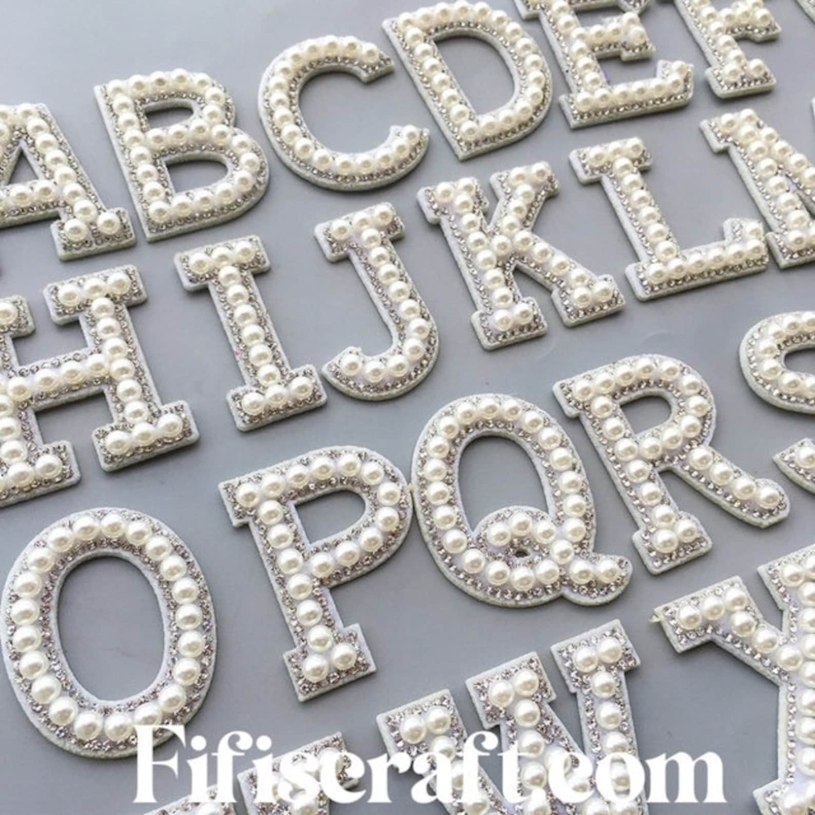 Letras Rhinestone Mrs Iron on or Self-adhesive Rhinestone Pearl Letters, Pearl Rhinestone ...