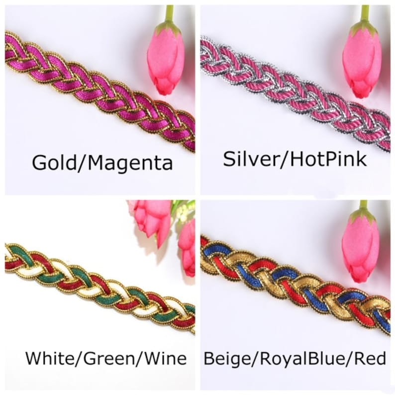 1/2 Inches Wide Braided Polyester Trim by Yard in 15 Colors - Etsy