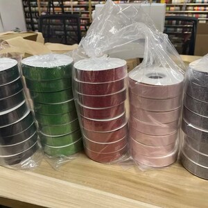 25 Yards/ A roll Nylon Metallic Glitter Ribbon 7/8-inch, 8 colors, immediate shipping from USA, for hair bow, party, wedding, scrap booking, image 10