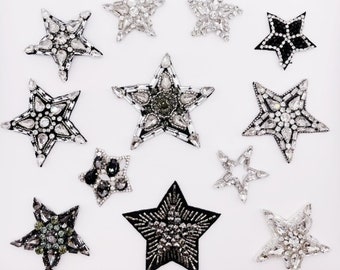 19 styles of Star Rhinestone Patch, immediate shipping from USA, perfect items for party, Jackets, Denim, pouch decoration, DIY project
