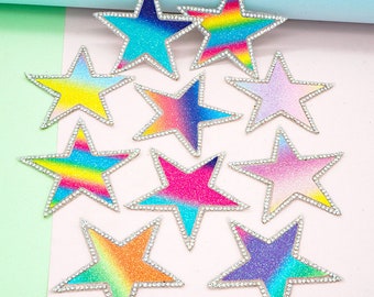 Ombre gekleurde Iron on Star patch voor kleding, handwerk, doe-het-zelf-projecten, onmiddellijk verzonden vanuit de VS