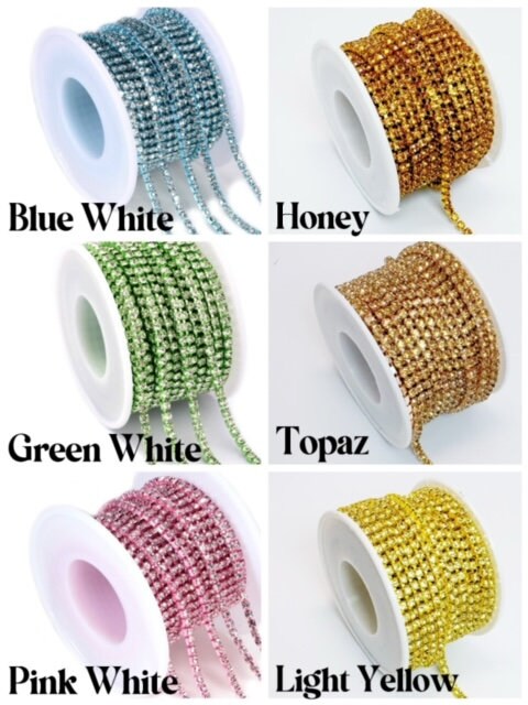 Red Rhinestone String Chain 2024 New 40 Colors of SS16 Rhinestone String, 4mm High Quality Glass ...