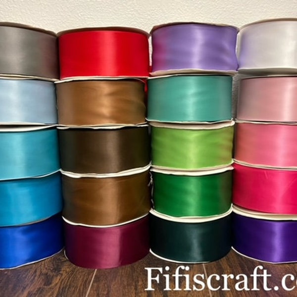 3 Inches Wide Double Face Satin Ribbon, 30 colors available, immediate shipping from USA