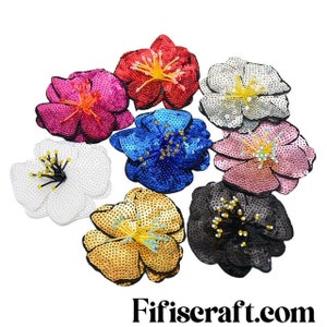 toppe con fiori di paillettes, da incollare, da cucire, spedizione immediata dagli USA