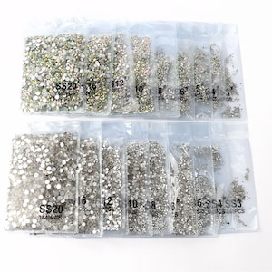 SS30 SS34 SS40 SS50 Strass en verre à dos plat en blanc et couleur AB, expédié depuis les États-Unis