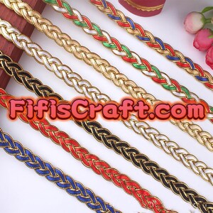 1/2 inches wide braided Polyester Trim by Yard in 15 colors