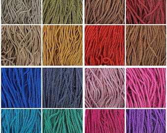 23 colors of 6mm,1/4 inches wide twist cord, twisted rope for DIY, sewing handcraft project, 2 yard plus, Piping Cushion Edging