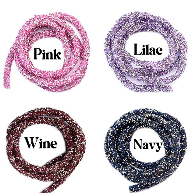String Rinestones 32 Colors of 6 Mm Cylinder Rhinestone String Trim, Rhinestone Tube ...