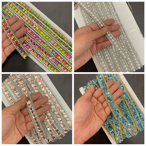 Rhinestone Trim - Etsy