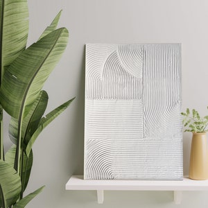 Minimalist Textured Art, Arches Wall Art, White Boho Wall Art, Textured Wall Decor