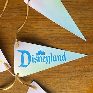 Disneyland Multicolour Printable Pennant 4 Pack Digital Download