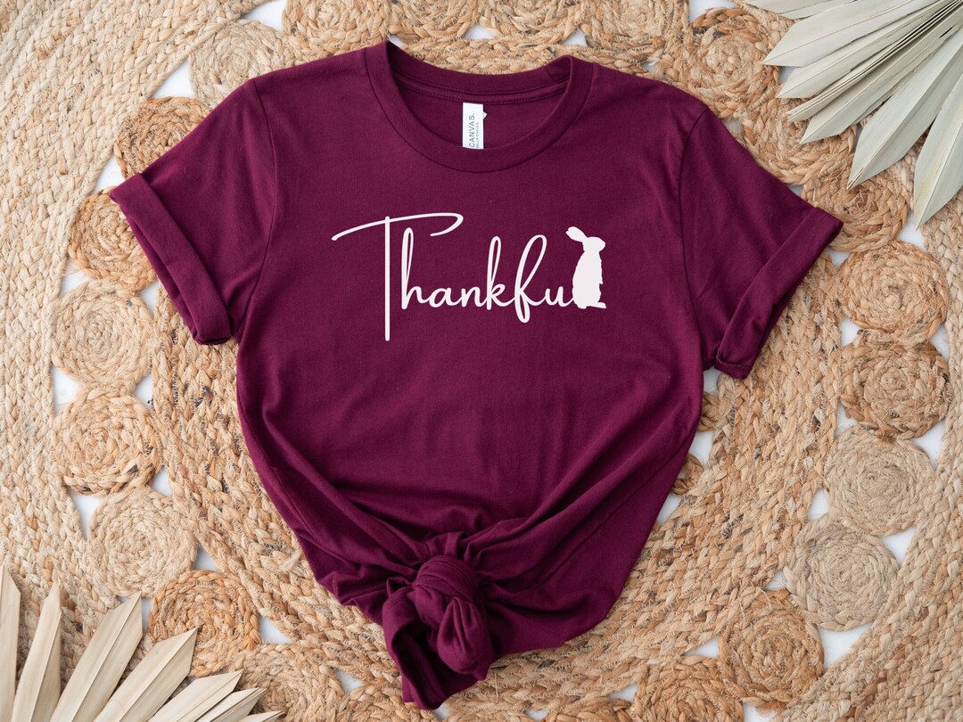 Bunny Thanksgiving Shirt, Thankful Fall Rabbit T-shirt, Holiday Rabbit ...
