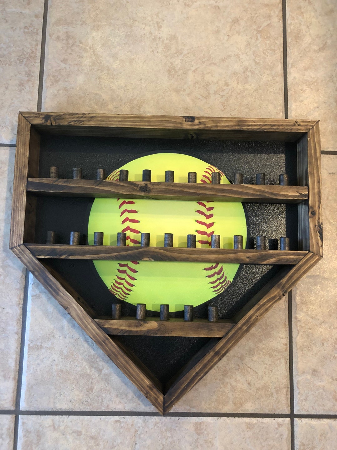 Large Diamond Softball Ring Holder Etsy