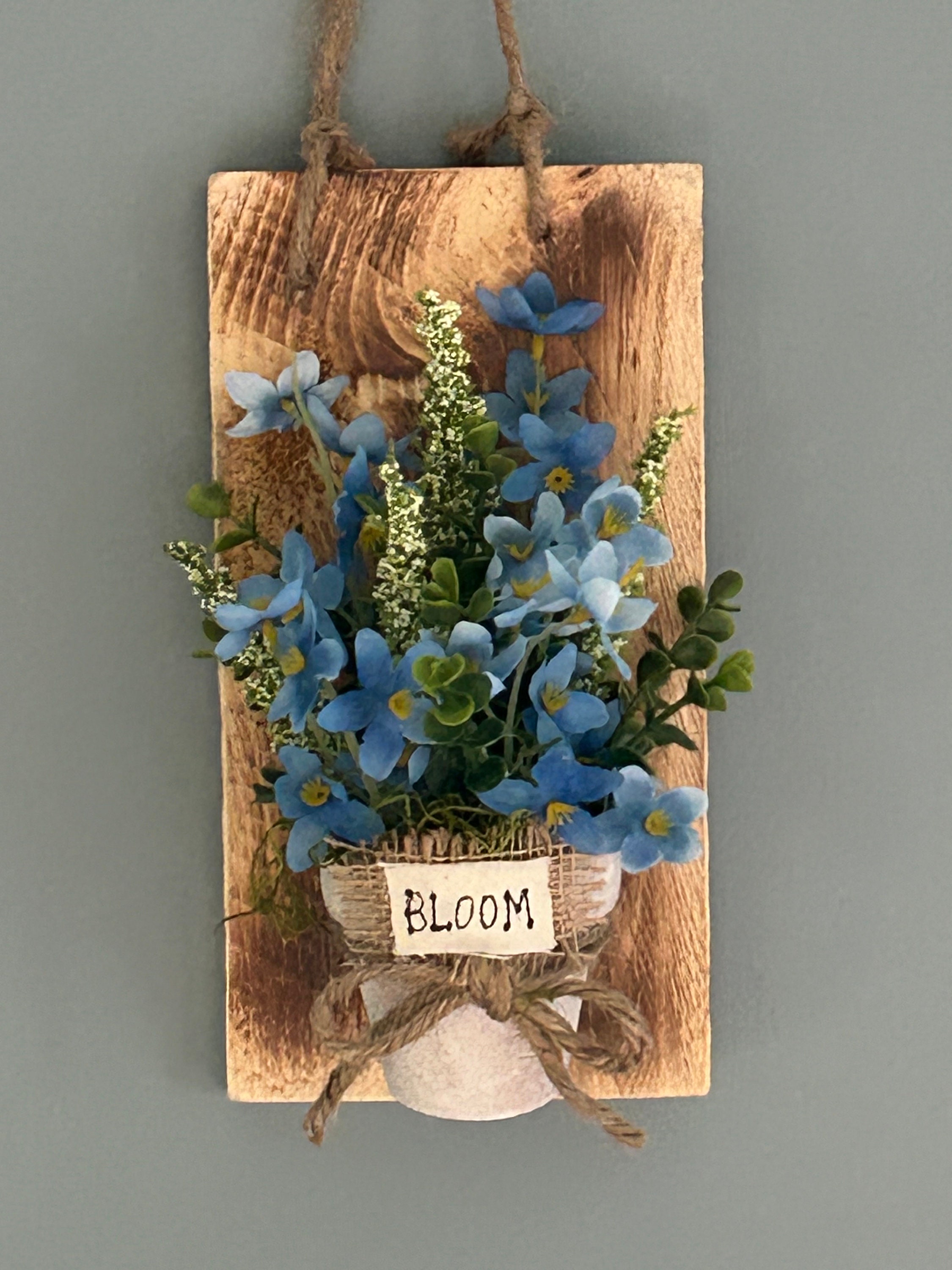 Rustic Flower Pot Wall Hanging Rustic Flower Decor Farmhouse Etsy