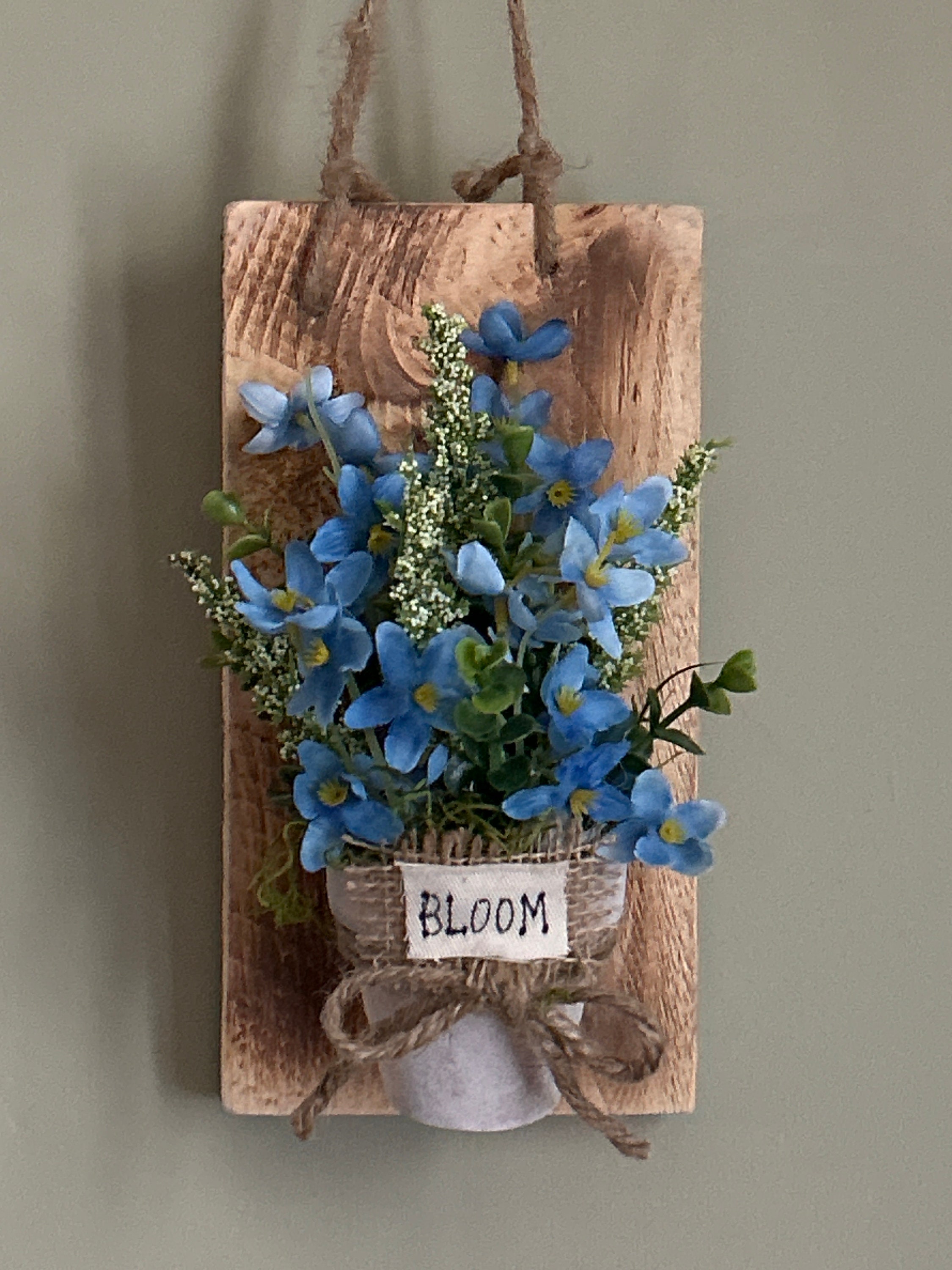 Rustic Flower Pot Wall Hanging Rustic Flower Decor Farmhouse Etsy