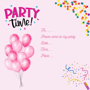 Girls Party Invitation